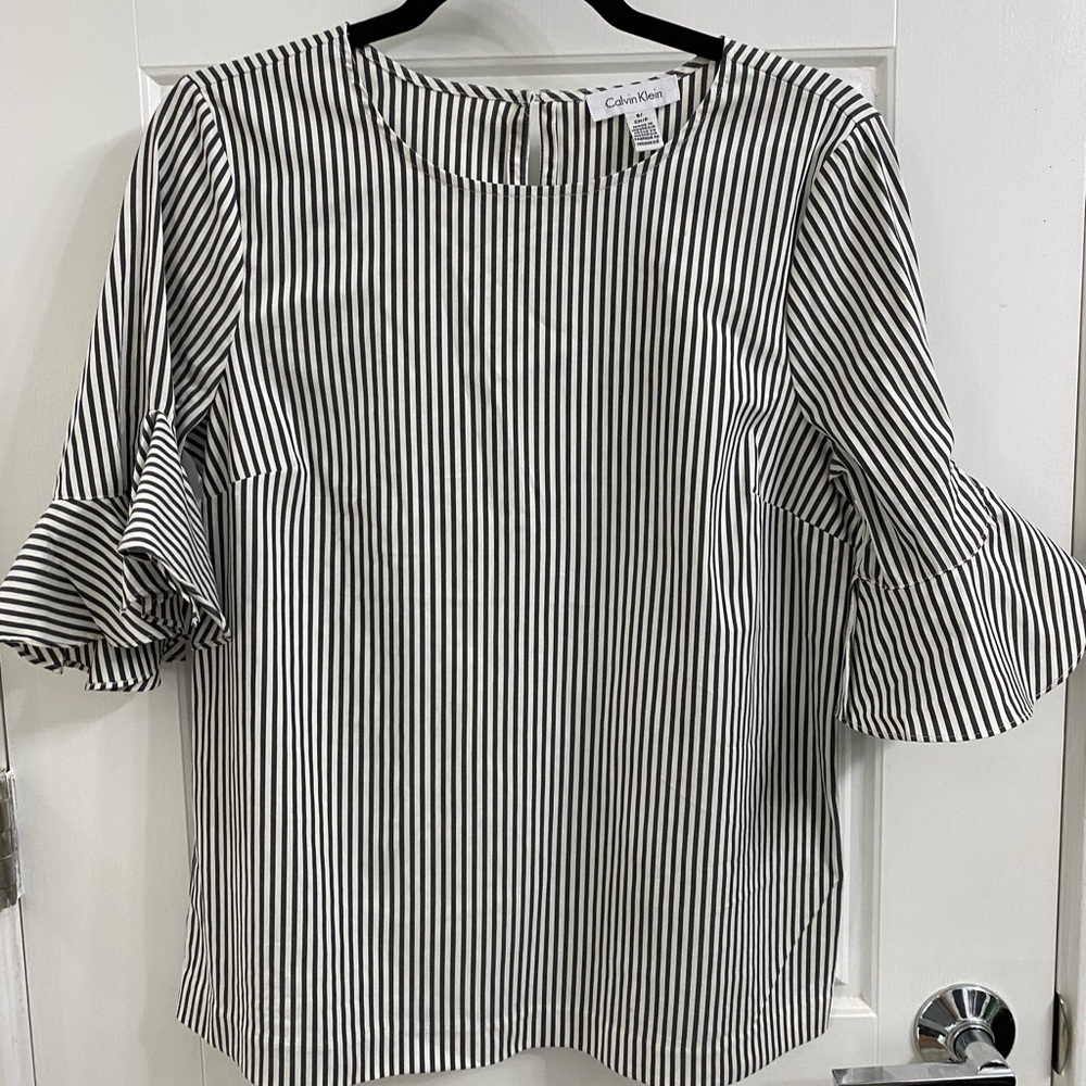 Women’s Calvin Klein Striped ball sleeve blouse